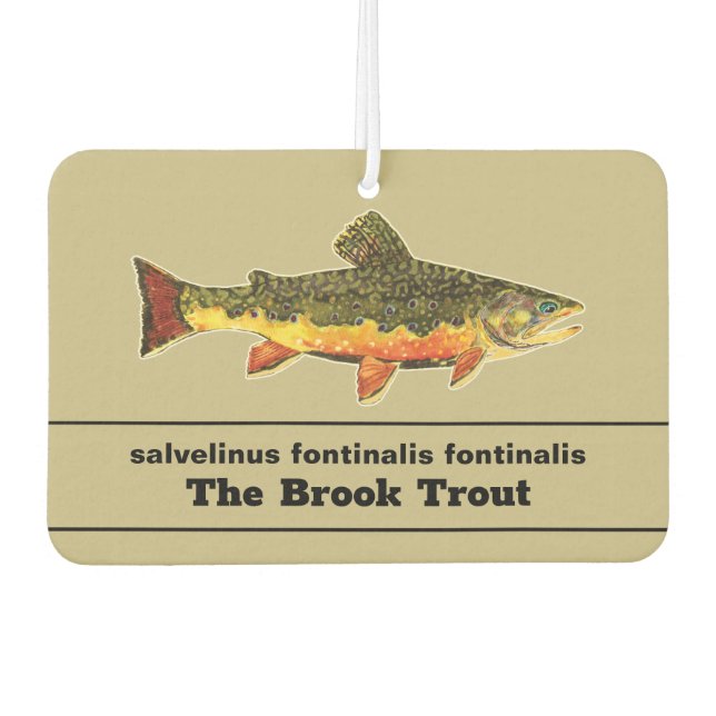 Fischen für Brookie - Bachforelle Fischer Autolufterfrischer (Vorderseite)