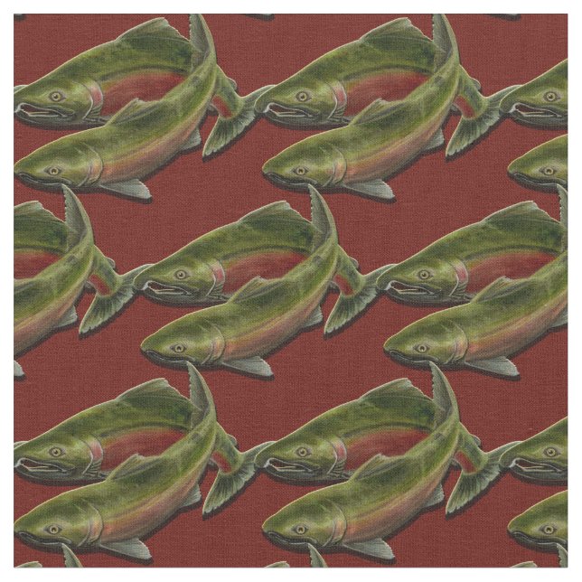 Fischen-Gewebecoho-Lachs-Fisch-Kunst-Gewebe Stoff (Nahaufnahme)