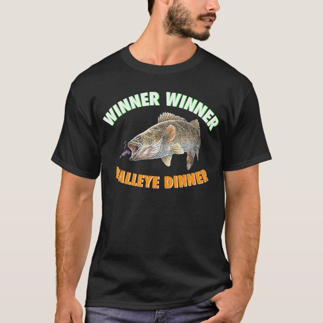 Fischen Gewinner Gewinner WALLEYE ABENDESSEN Fisch T-Shirt (Vorderseite)