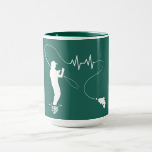 Fischen-Herzschlag-Fliegen-Fischen-Typ Tasse