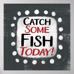 Fischen Heute Plakatwand Kunst Poster