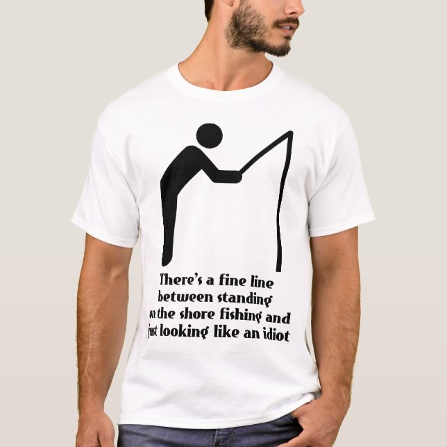Fischen Idiot Funny Shirt Spaß (Vorderseite)
