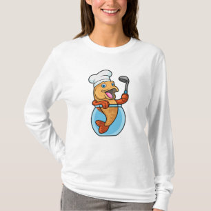 Fischen in Glas als Koch mit Soup-Löffel T-Shirt