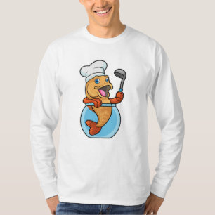 Fischen in Glas als Koch mit Soup-Löffel T-Shirt