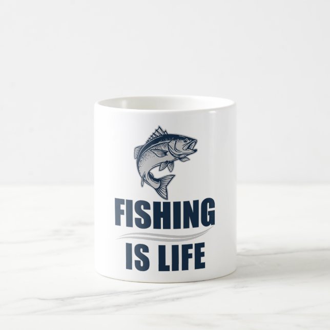 Fischen ist Leben Kaffeetasse (Mittel)