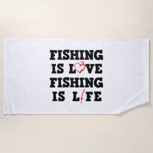 Fischen ist Liebe Fischen ist Leben Strandtuch