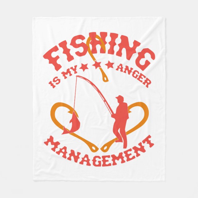 Fischen ist mein Angermanagement Fleecedecke (Vorderseite)