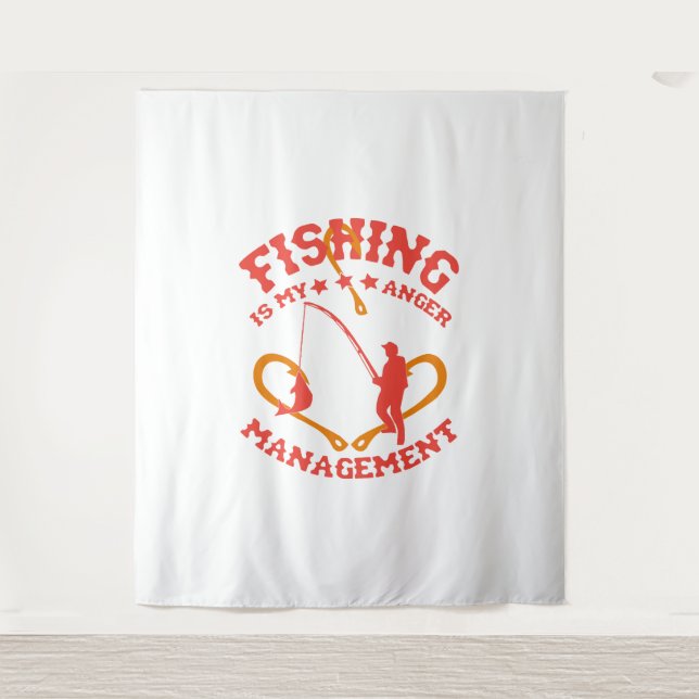 Fischen ist mein Angermanagement Wandteppich (Vorderseite)