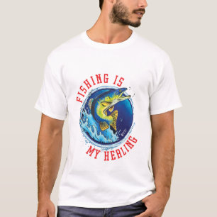 Fischen ist mein heilendes Weiß T-Shirt