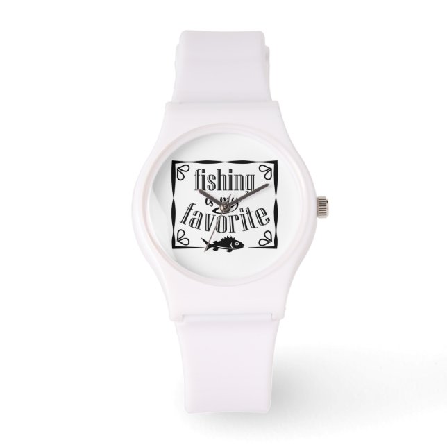 Fischen ist mein Lieblingsziffer Armbanduhr (Vorderseite)