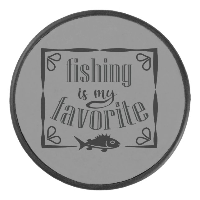 Fischen ist mein Lieblingsziffer Eishockey Puck (Vorderseite)