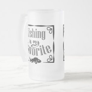 Fischen ist mein Lieblingsziffer Mattglas Bierglas