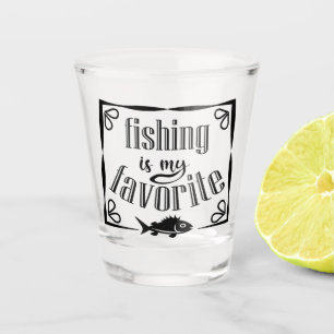 Fischen ist mein Lieblingsziffer Schnapsglas