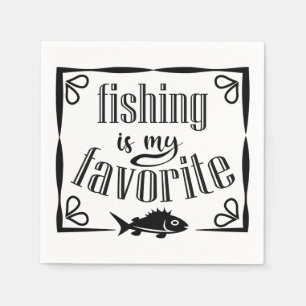 Fischen ist mein Lieblingsziffer Serviette