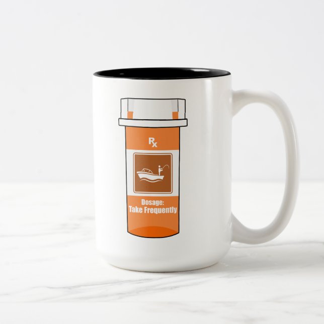 Fischen ist mein Medikament Zweifarbige Tasse (Rechts)