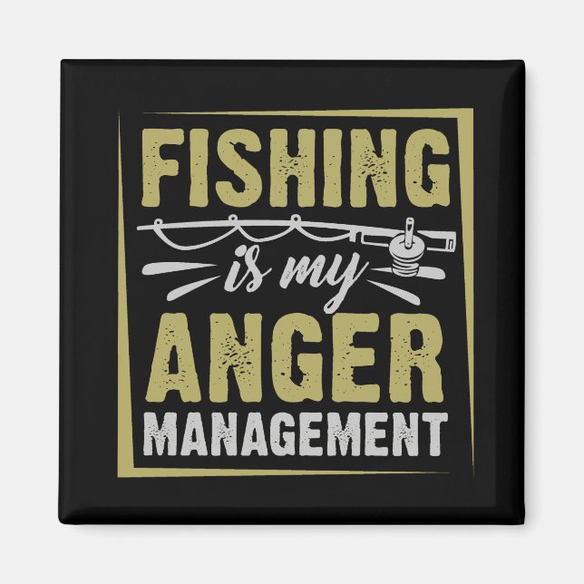 Fischen ist mein Zitat von der Zornmanagement-Fisc Magnet (Vorne)