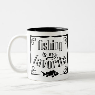 Fischen ist meine Lieblings-Zitat-Tasse Zweifarbige Tasse