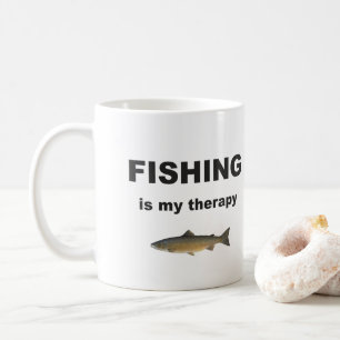 Fischen ist meine Therapie, lustige Kaffeetasse