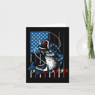 Fischen Kunst für Männer Frauen amerikanische Flag Karte