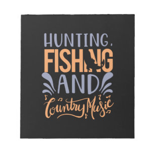 Fischen Kunst Jagd Fischen und Country Music Notizblock