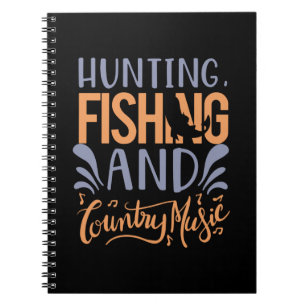 Fischen Kunst Jagd Fischen und Country Music Notizblock
