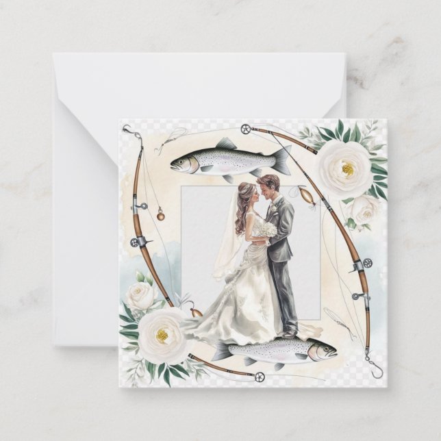 Fischen Lover Gruß Hochzeit Mitteilungskarte (Vorderseite)