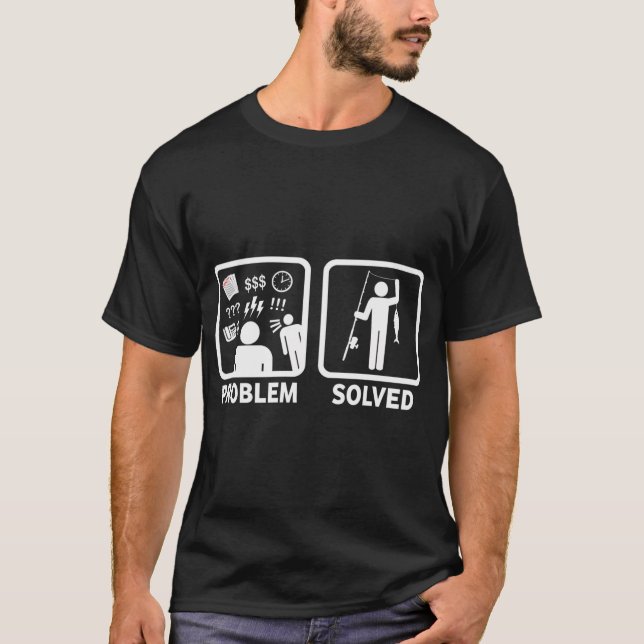 Fischen Lustig Gestresst T-Shirt (Vorderseite)