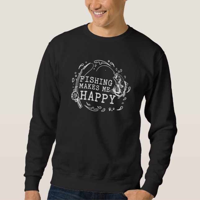 Fischen macht mich glücklich sweatshirt (Vorderseite)