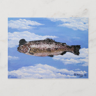 Fischen mit Bowler Postkarte