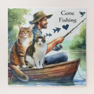 Fischen mit Katzen gegangen Süße Katzenliebhaber-P