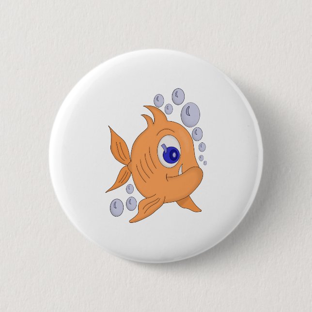 Fischen mit scharfen Zähnen Button (Vorderseite)