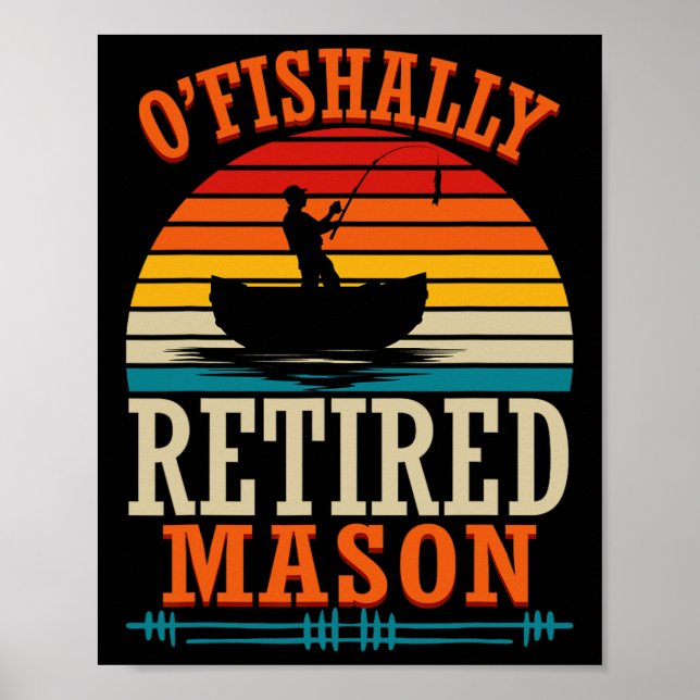 Fischen O'fishally Rentner Maurer  Poster (Vorne)