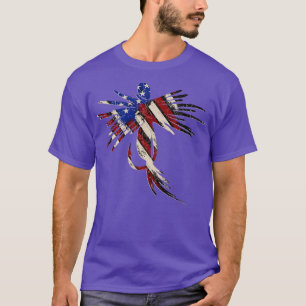 Fischen Rot-Weiß und Blau-Amerikanische Flagge Pat T-Shirt