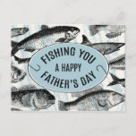 Fischen Sie ein glückliches Vatertag Postkarte<br><div class="desc">Diese Vintage Postkarte ist perfekt für die Angelpuder in Ihrem Leben!</div>