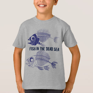 "Fischen Sie im Toten Meer" mit den Fischskeletten T-Shirt