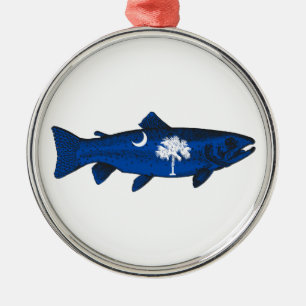 Fischen Sie South Carolina Forelle Ornament Aus Metall