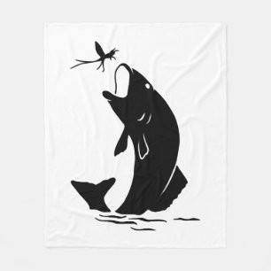 Fischen Sprünge Larvea Hook Fisherman Geschenk Fleecedecke