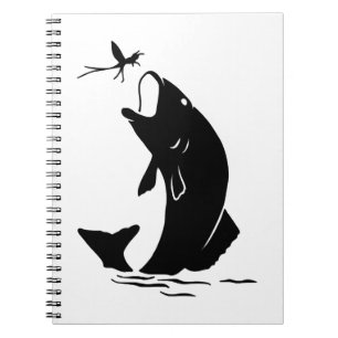 Fischen Sprünge Larvea Hook Fisherman Geschenk Notizblock