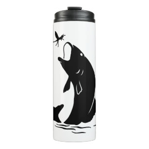 Fischen Sprünge Larvea Hook Fisherman Geschenk Thermosbecher