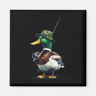 Fischen Stockentenente Lustig Cool Angeln Fischer  Magnet