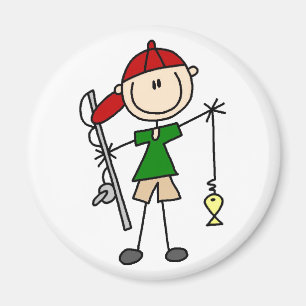 Fischen-Strichmännchen-Magnet Magnet