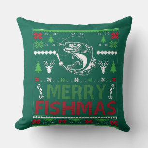 FISCHEN Ugly Christmas Bekleidung Bass Fisch, Merr Kissen