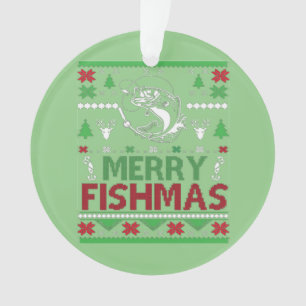 FISCHEN Ugly Christmas Bekleidung Bass Fisch, Merr Ornament