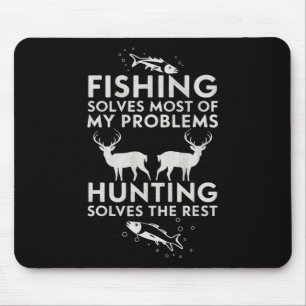 Fischen und Jagd Geschenke Vatertag Spaß Jäger Mousepad