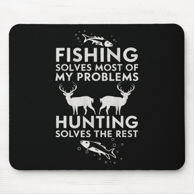 Fischen und Jagd Geschenke Vatertag Spaß Jäger Mousepad (Vorne)