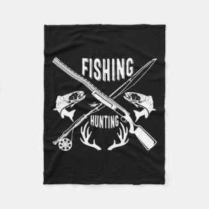 Fischen und Jagen Funny Vatertag Geschenk Fleecedecke