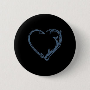 Fischen und Jäger Funny Junting Fish Deer Gi Button