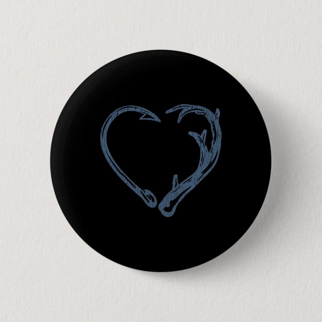 Fischen und Jäger Funny Junting Fish Deer Gi Button (Vorderseite)