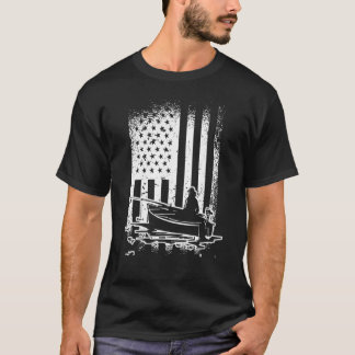 Fischen unter amerikanischer Flagge Not leidendes  T-Shirt