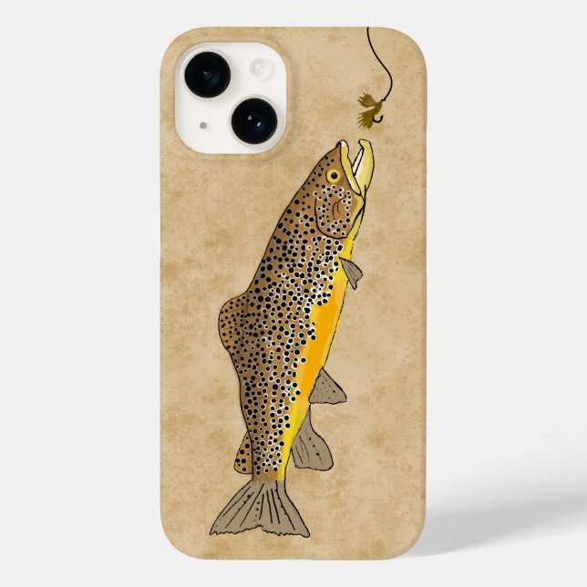 Fischen von Brauner Forelle Case-Mate iPhone 14 Hülle (Rückseite)